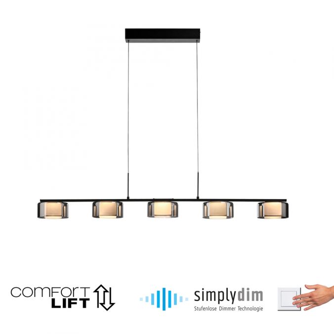 Paul Neuhaus LED Pendelleuchte RIKA schwarz dimmbar höhenverstellbar Memoryfunktion