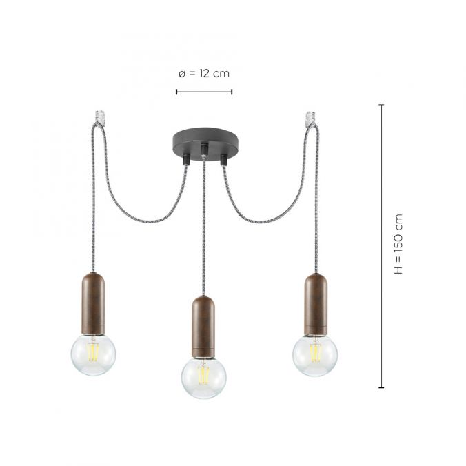 Paul Neuhaus Pendelleuchte, rostfarben, E27, Industrial Stil, 2 flg., flexibel einstellbar Osterangebot