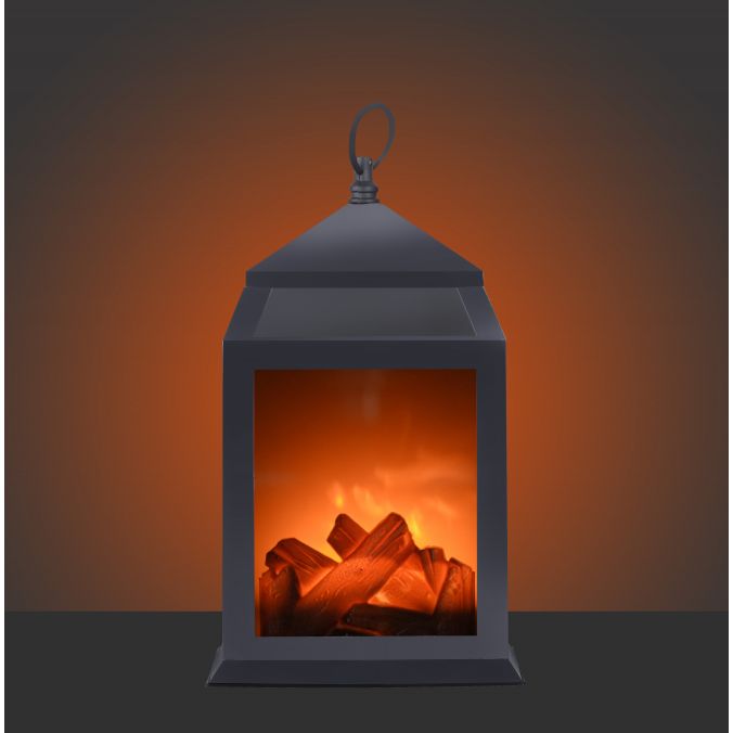 Paul Neuhaus LED Kamin, schwarz, imitierten Kaminfeuer, Haltering, batteriebetrieben Blitzangebot