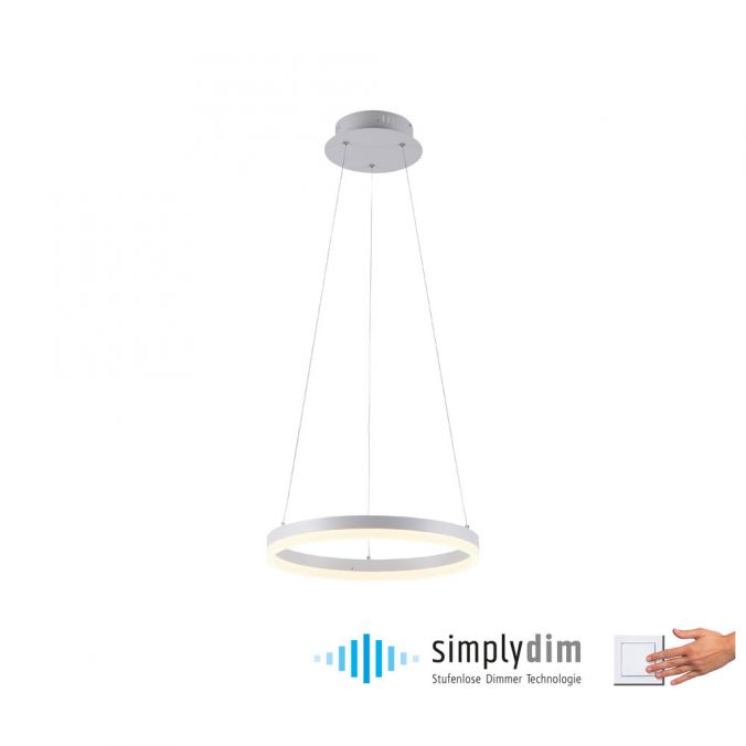 Paul Neuhaus LED Pendelleuchte 40x40 weiss rund dimmbar Memoryfunktion modern