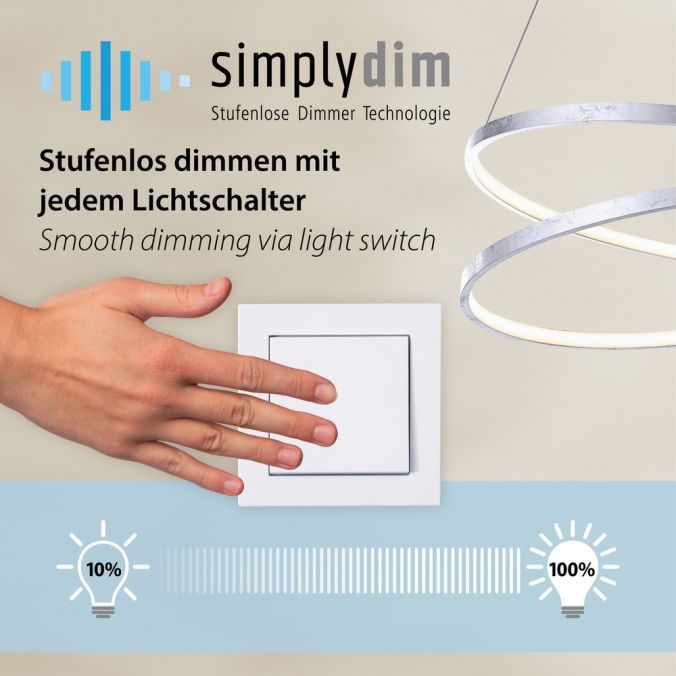Paul Neuhaus LED Pendelleuchte 40x40 weiss rund dimmbar Memoryfunktion modern Große Rabatte