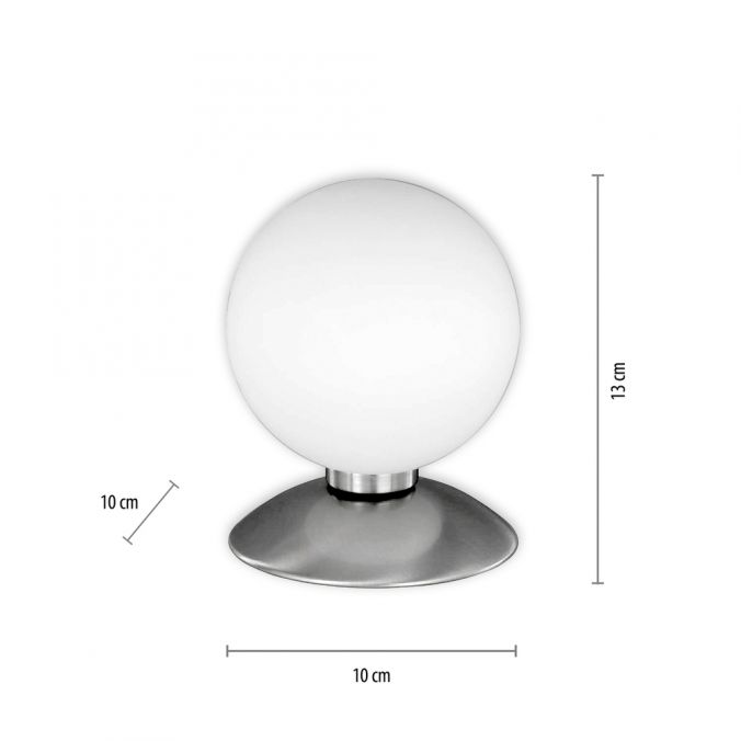 Paul Neuhaus Tischleuchte, Kugellampe, Nickel, warmweiß, Touchdimmer, blendfrei Bestseller