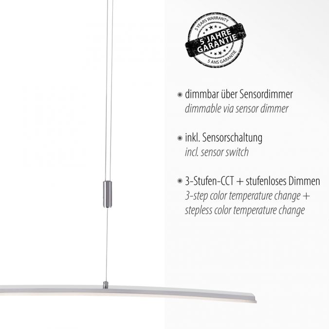 Paul Neuhaus LED Pendelleuchte stahlfarben, Sensor, CCT, stufenlos dimmbar Saisonale Angebote