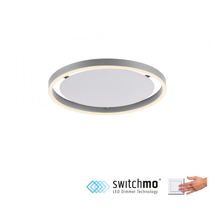 Paul Neuhaus LED Deckenleuchte, rund, aluminium, dimmbar über Wandschalter