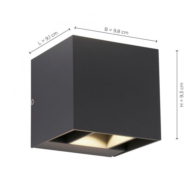 Paul Neuhaus LED-Wandleuchte, anthrazit, IP 54, warmweiß, 3000 Kelvin, Abstrahlwinkel einstellbar Kauf eins, bekomm eins gratis