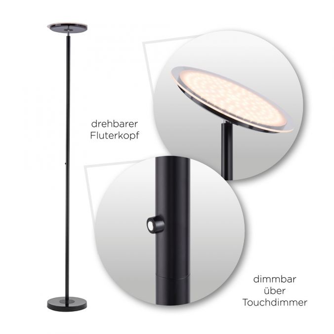 Paul Neuhaus LED-Deckenfluter, schwarz, verstellbaren Fluterkopf, Stehlampe Sonderangebote