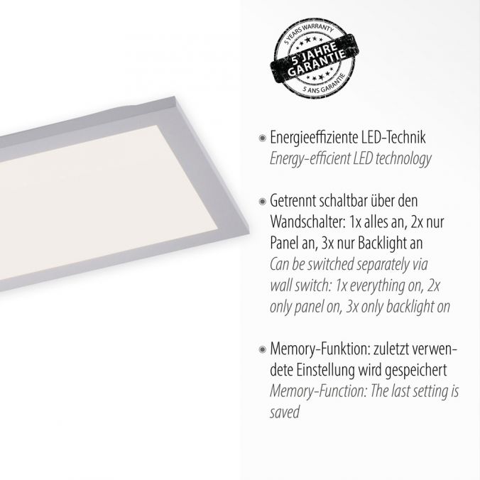 Paul Neuhaus LED Panel, weiss, 100x25 cm, Backlight, Serienschaltung, Memory Funktion VIP-Rabatte