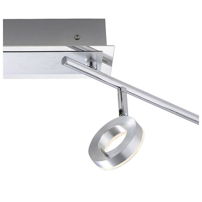 Paul Neuhaus LED Deckenstrahler, aluminiumfarben, schwenkbar, runde Leuchtköpfe, modern Wochenangebot