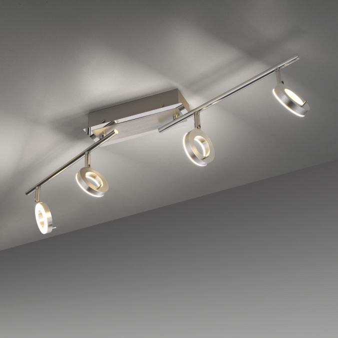 Paul Neuhaus LED Deckenstrahler, aluminiumfarben, schwenkbar, runde Leuchtköpfe, modern Wochenangebot