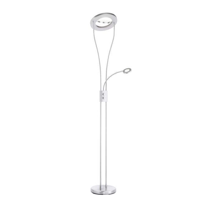 Paul Neuhaus LED-Deckenfluter, stahlfarben, 2-flammig, dimmbar, Drehschalter