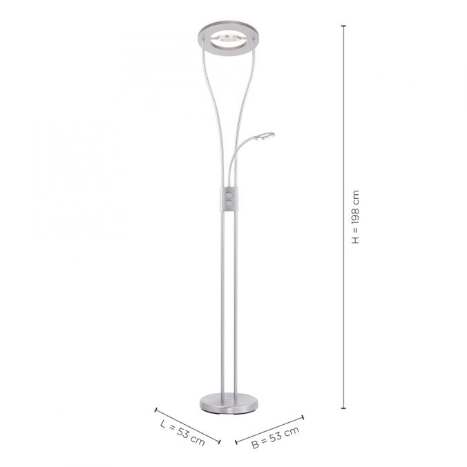 Paul Neuhaus LED-Deckenfluter, stahlfarben, 2-flammig, dimmbar, Drehschalter Begrenzte Freigabe