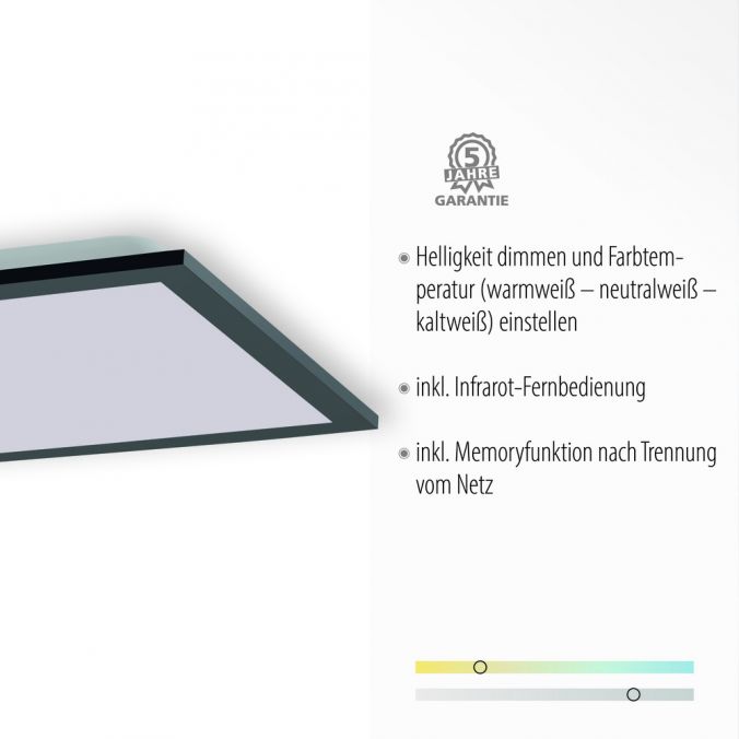 Paul Neuhaus LED Deckenleuchte, eckig, schwarz, Lichtfarbensteuerung, Dimmfunktion JETZT KAUFEN