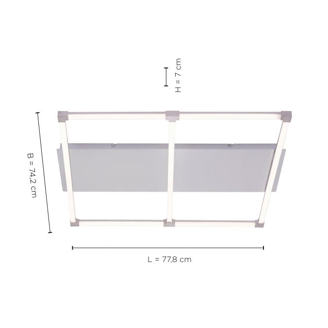 Paul Neuhaus LED Deckenleuchte, stahlfarben, quadratisch, modern, 78x74cm Neueste Stile