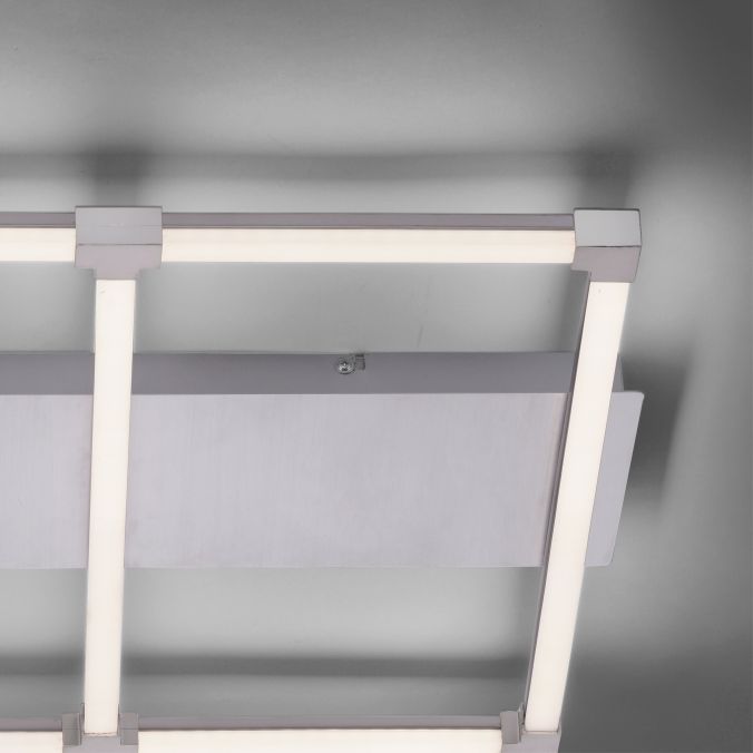 Paul Neuhaus LED Deckenleuchte, stahlfarben, quadratisch, modern, 58x54cm, warmweiß Letzte 2 Tage