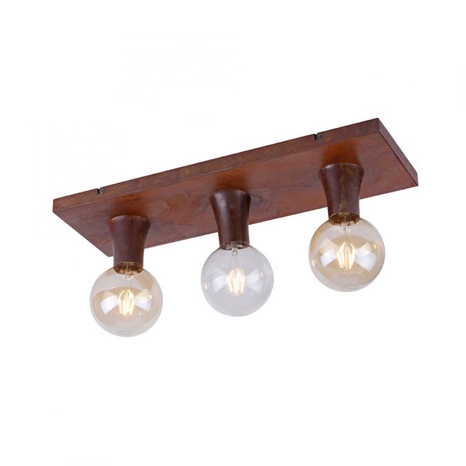 Paul Neuhaus Deckenleuchte, 3-flammig, rostfarbig, rustikaler Charakter, E27 Fassung Zeitbegrenzte Promotion