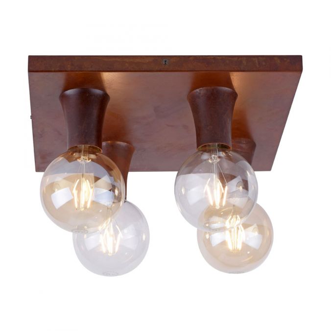 Paul Neuhaus Deckenleuchte, rostfarben, rustikale Optik, 4-flammig, modern, E27 Fassung Bis zu 60% Rabatt