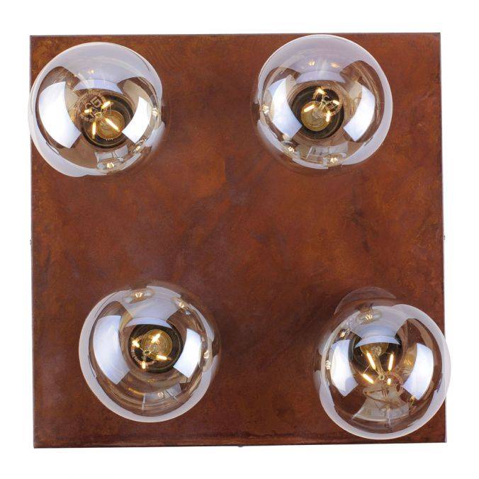 Paul Neuhaus Deckenleuchte, rostfarben, rustikale Optik, 4-flammig, modern, E27 Fassung Bis zu 60% Rabatt