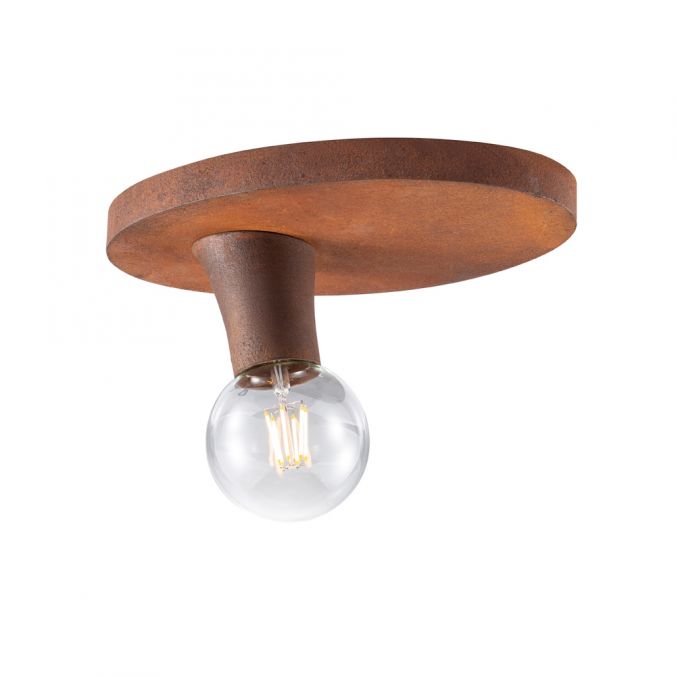 Paul Neuhaus Deckenleuchte, oval geformt, rostfarben, Vintage-Look, E27 Fassung, modern