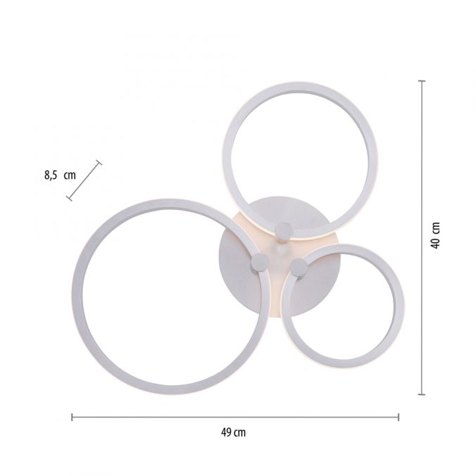 Paul Neuhaus LED Deckenleuchte, stahlfarben, 3 Lichtringe, modern, rund, design Bis zu 55% Rabatt