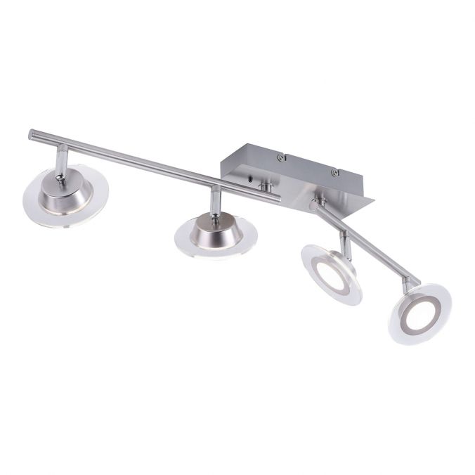 Paul Neuhaus LED-Deckenleuchte, stahlfarben, 4-flammig, modern, Fernbedienung, dimmbar