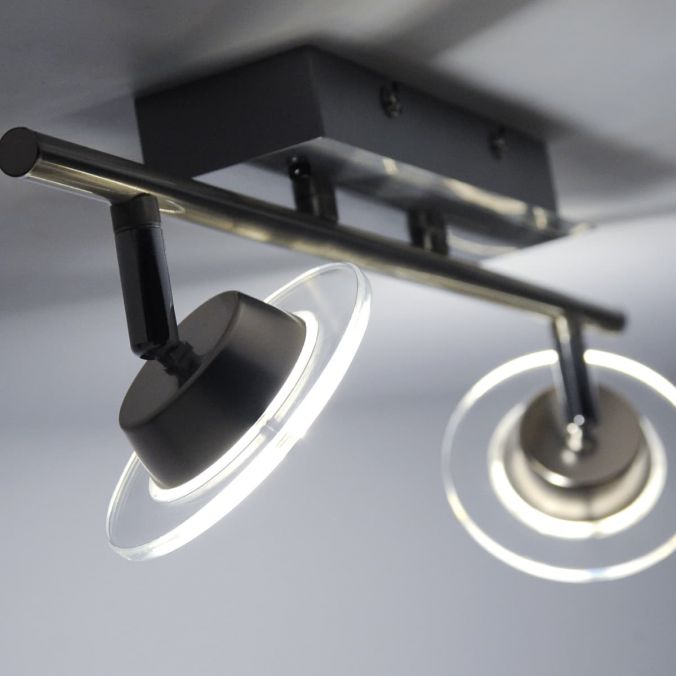 Paul Neuhaus LED-Deckenleuchte, stahlfarben, 2-flammig, modern, dimmbar, Fernbedienung Nur noch ein Tag übrig