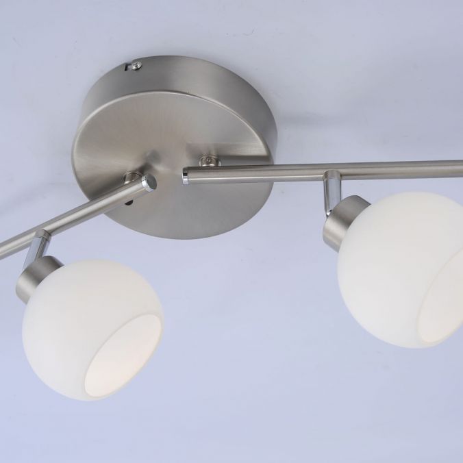 Paul Neuhaus LED-Deckenleuchte, stahl, 4 Spots, RGB Farbwechsel, Fernbedienung, dimmbar Kostenloser Versand international