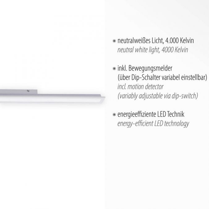 Paul Neuhaus LED-Panel, weiß, 100x10cm, neutralweiß, Bewegungsmelder, rechteckig, modern Speichern exportieren