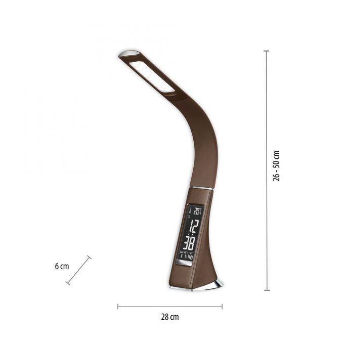 Paul Neuhaus LED Tischleuchte, braun, Schreibtisch, Dimmfunktion, Anzeige für Uhrzeit Black Friday Preise