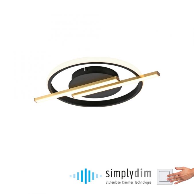 Paul Neuhaus LED Deckenleuchte messing matt modern SimplyDim Memoryfunktion