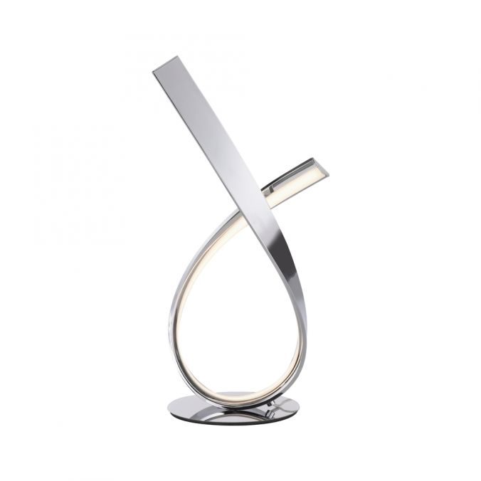 Paul Neuhaus LED Tischleuchte chrom glänzend geschwungen dimmbar Schnurdimmer