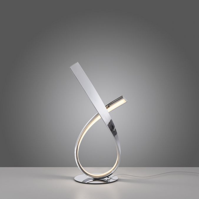 Paul Neuhaus LED Tischleuchte chrom glänzend geschwungen dimmbar Schnurdimmer 2025