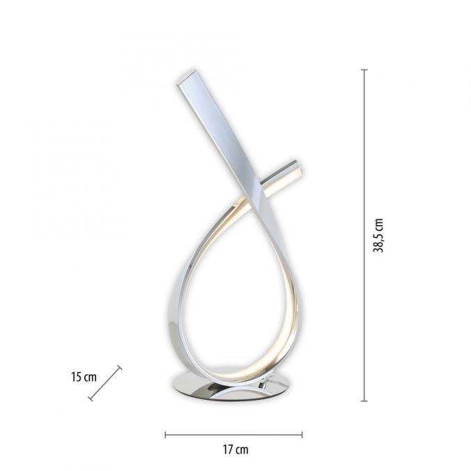 Paul Neuhaus LED Tischleuchte chrom glänzend geschwungen dimmbar Schnurdimmer 2025