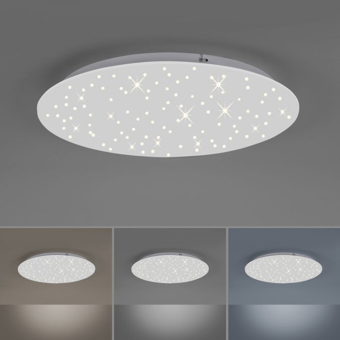 Paul Neuhaus LED Deckenlampe, weiß, rund, Sterneneffekt, CCT, Ø48cm, Fernbedienung Outlet