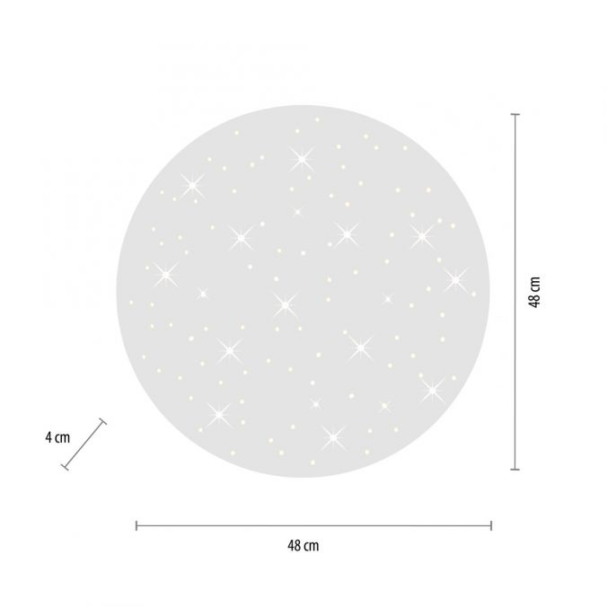 Paul Neuhaus LED Deckenlampe, weiß, rund, Sterneneffekt, CCT, Ø48cm, Fernbedienung Outlet