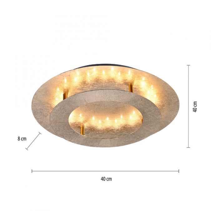 Paul Neuhaus LED-Deckenleuchte, Blattgoldoptik,Ø40cm, rund, warmweißes Licht Auslauf