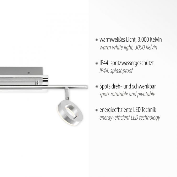 Paul Neuhaus LED-Deckenstrahler, Aluminium, 2 Leuchtköpfe, warmweiße Lichtfarbe, modern Verkauf