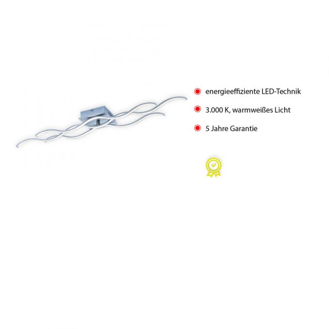 Paul Neuhaus LED-Deckenleuchte, 3 Leuchtarme, Wellenform, warmweiß, energiesparend im Angebot