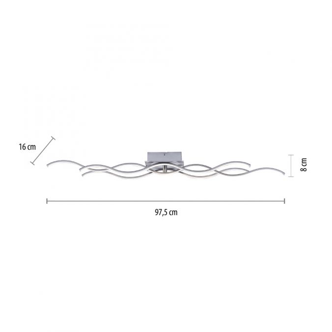 Paul Neuhaus LED-Deckenleuchte, 3 Leuchtarme, Wellenform, warmweiß, energiesparend im Angebot