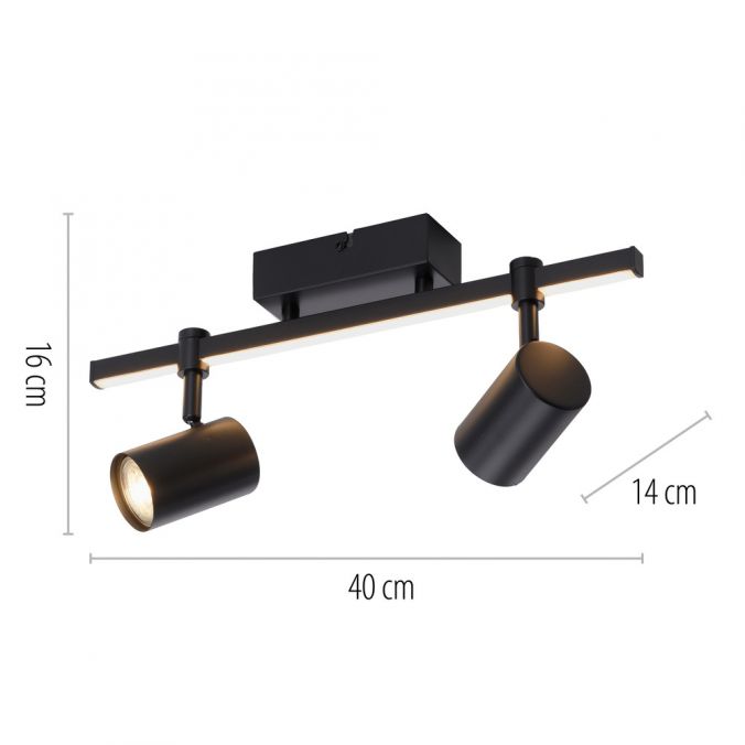 Paul Neuhaus LED Deckenlampe 2 flammig mit LED Board schwarz drehbar Memoryfunktion Schlussverkauf