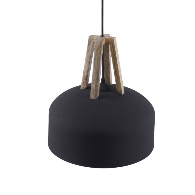 Paul Neuhaus LED Pendelleuchte 32x32x120cm 1 flammig matt schwarz mit Holz und Goldoptik Kostenloser Versand