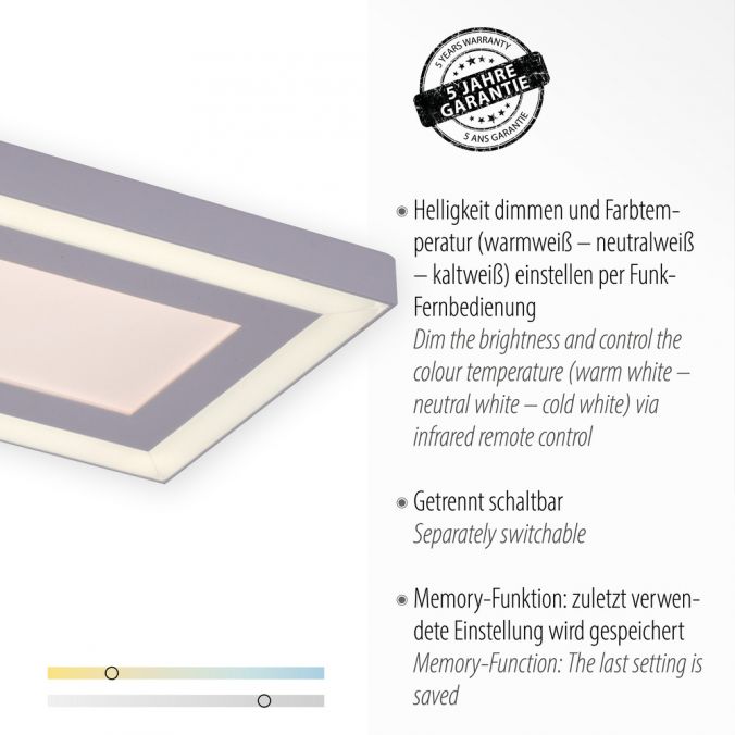 Paul Neuhaus LED Deckenleuchte weiss 100x11,8cm CCT Farbmanagement dimmbar Fernbedienung Rabatt