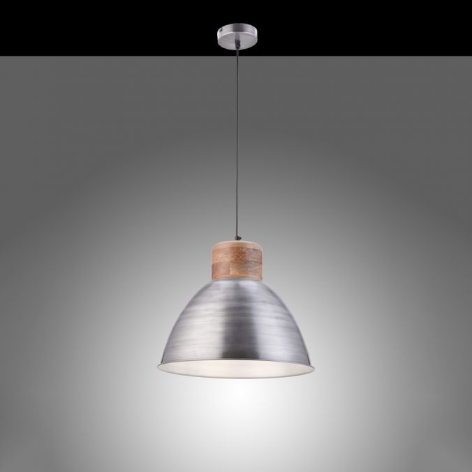 Paul Neuhaus Pendelleuchte, eisenfarben, Holzdekor, Industrial-Stil, Retro Stil Versandkostenfrei