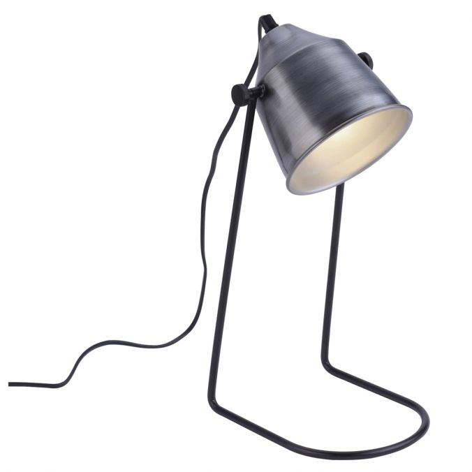 Paul Neuhaus Tischleuchte im beliebten Vintage-Look in Eisenoptik mit verbundenen Leuchtfüßen