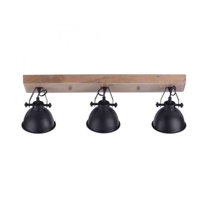 Paul Neuhaus Deckenleuchte, schwarz, 3-flg, Retro-Optik, Vintage Stil, Holzbalken Online Shopping