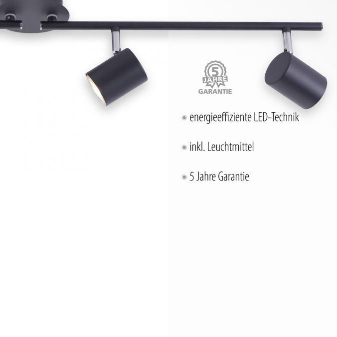 Paul Neuhaus LED Deckenleuchte, anthrazit, 4 Flammig, drehbare Leuchtspots Weihnachtsangebot