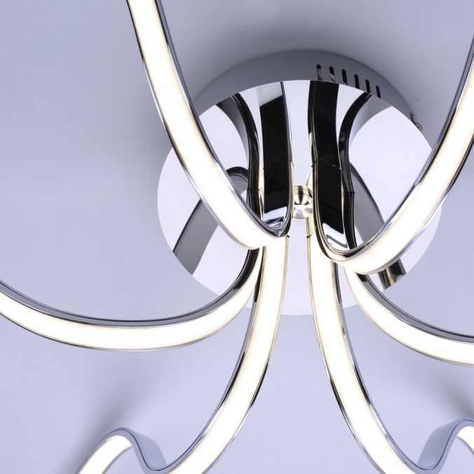 Paul Neuhaus LED-Deckenleuchte, 6-flammig, chrom, 67x67 cm, filigrane Leuchtenarme Heißer Verkauf