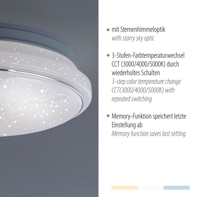Paul Neuhaus LED Deckenleuchte Ø35cm rund Sternenhimmel Farbwechsel CCT Memoryfunktion Neueste Mode