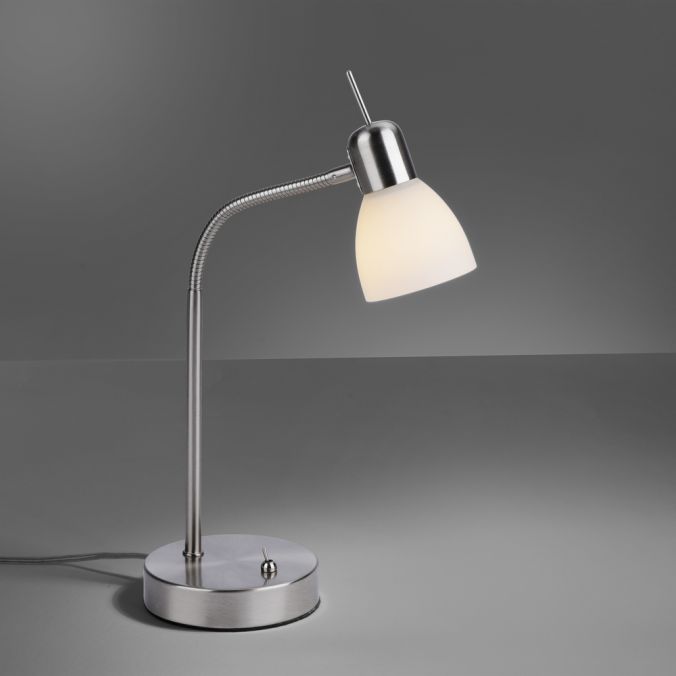 Paul Neuhaus Tischleuchte, stahlfarben, Schirm, E14, Innenleuchte, IP20 Online Outlet