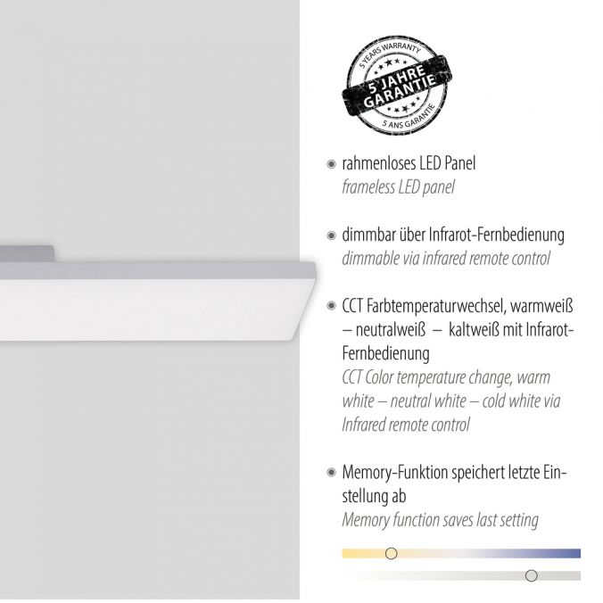Paul Neuhaus LED-Panel, 100x10cm, rahmenlos, Deckenleuchte, ultraflach, CCT-Steuerung Exklusive Angebote