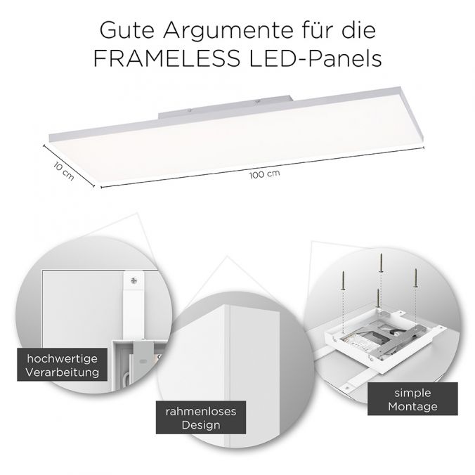 Paul Neuhaus LED-Panel, 100x10cm, rahmenlos, Deckenleuchte, ultraflach, CCT-Steuerung Exklusive Angebote